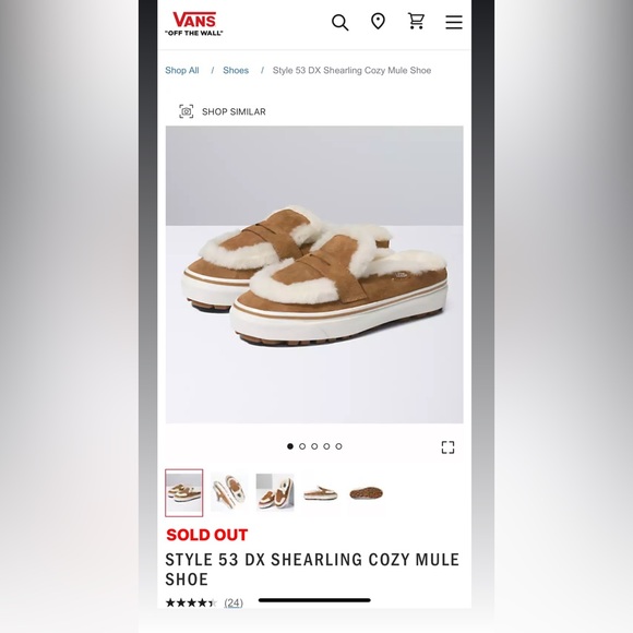 Vans Shearling UNISEX Mules - LAST PAIR - Picture 4 of 13